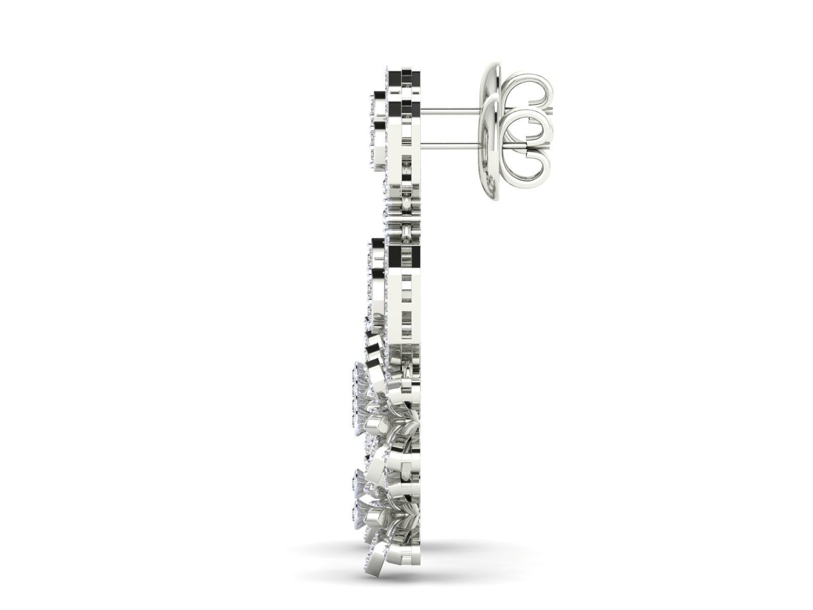 Women Earrings 3dm stl render detail 3D print model_11