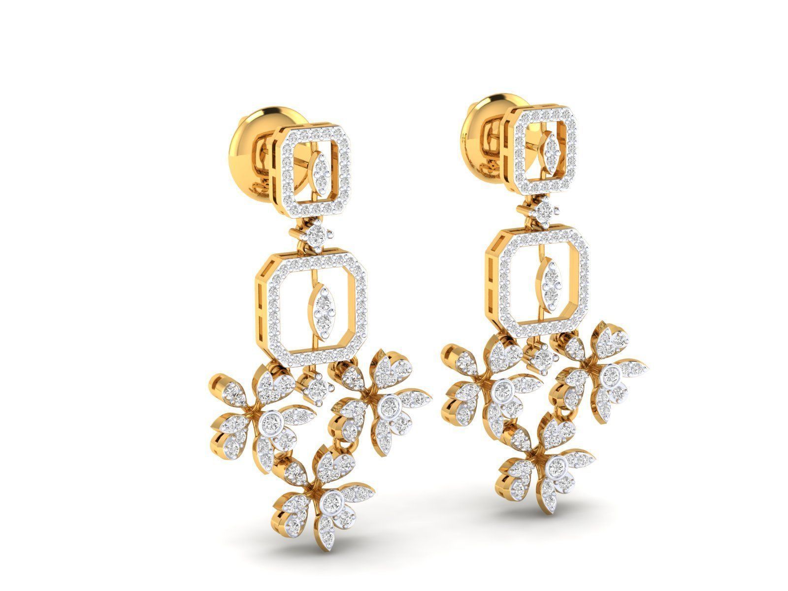 Women Earrings 3dm stl render detail 3D print model_12