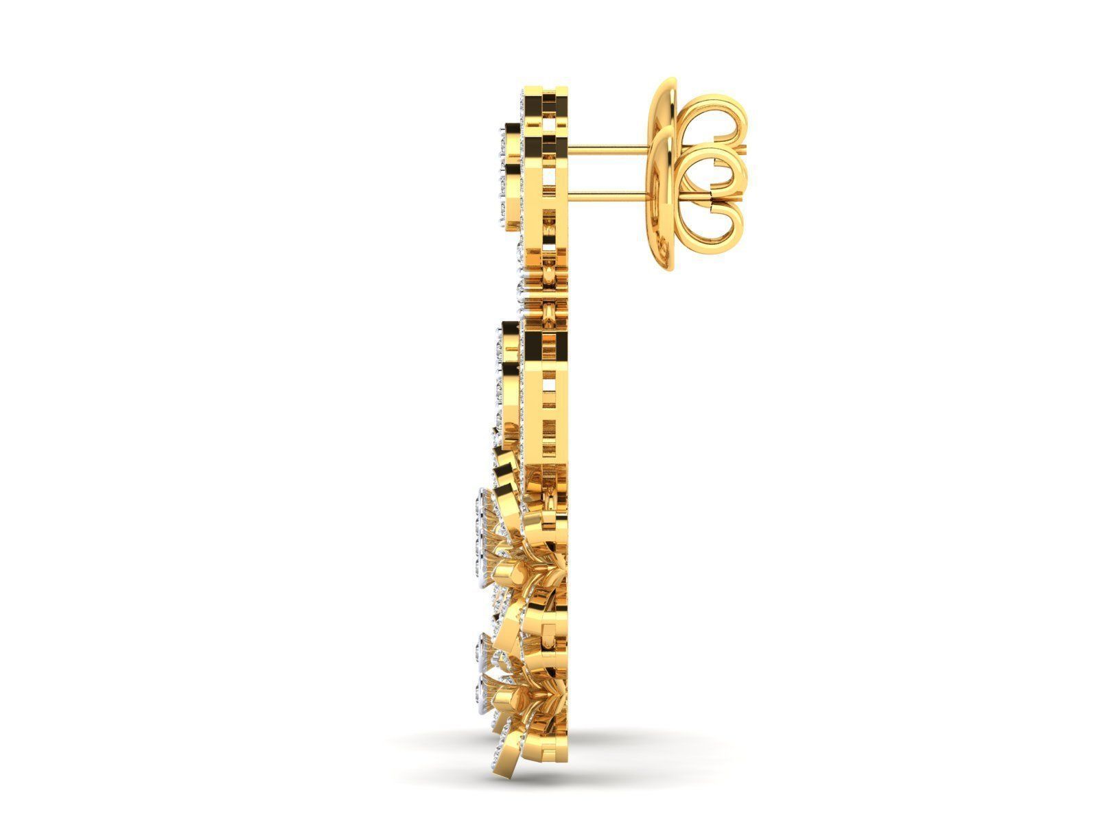 Women Earrings 3dm stl render detail 3D print model_16