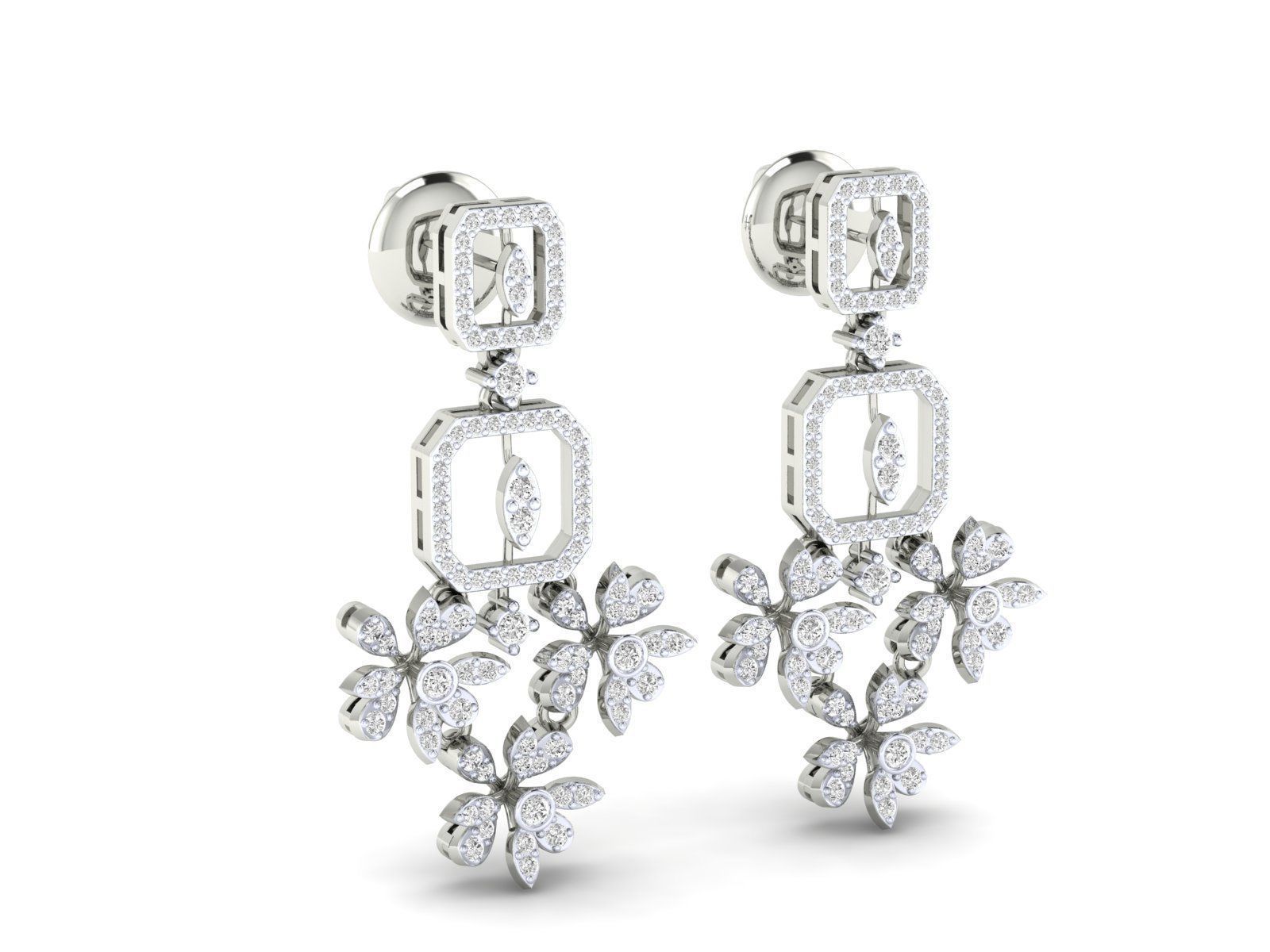 Women Earrings 3dm stl render detail 3D print model_6