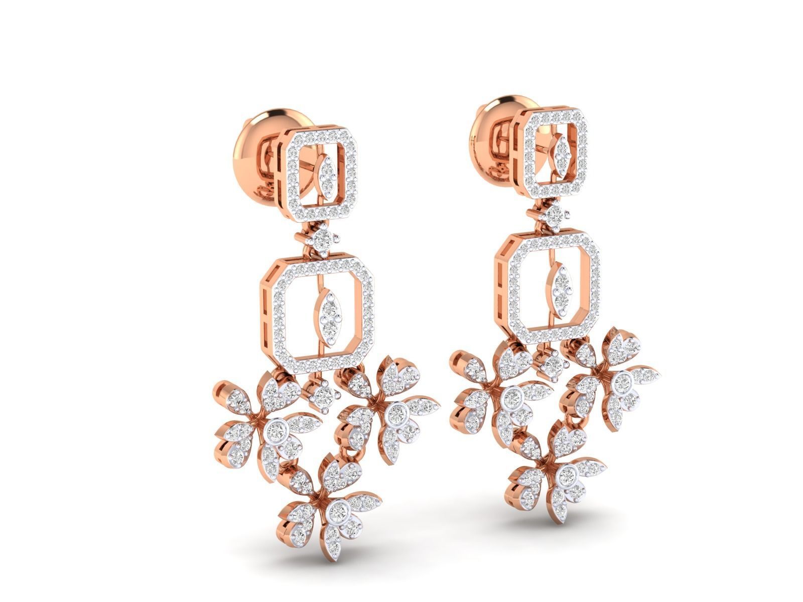 Women Earrings 3dm stl render detail 3D print model_2