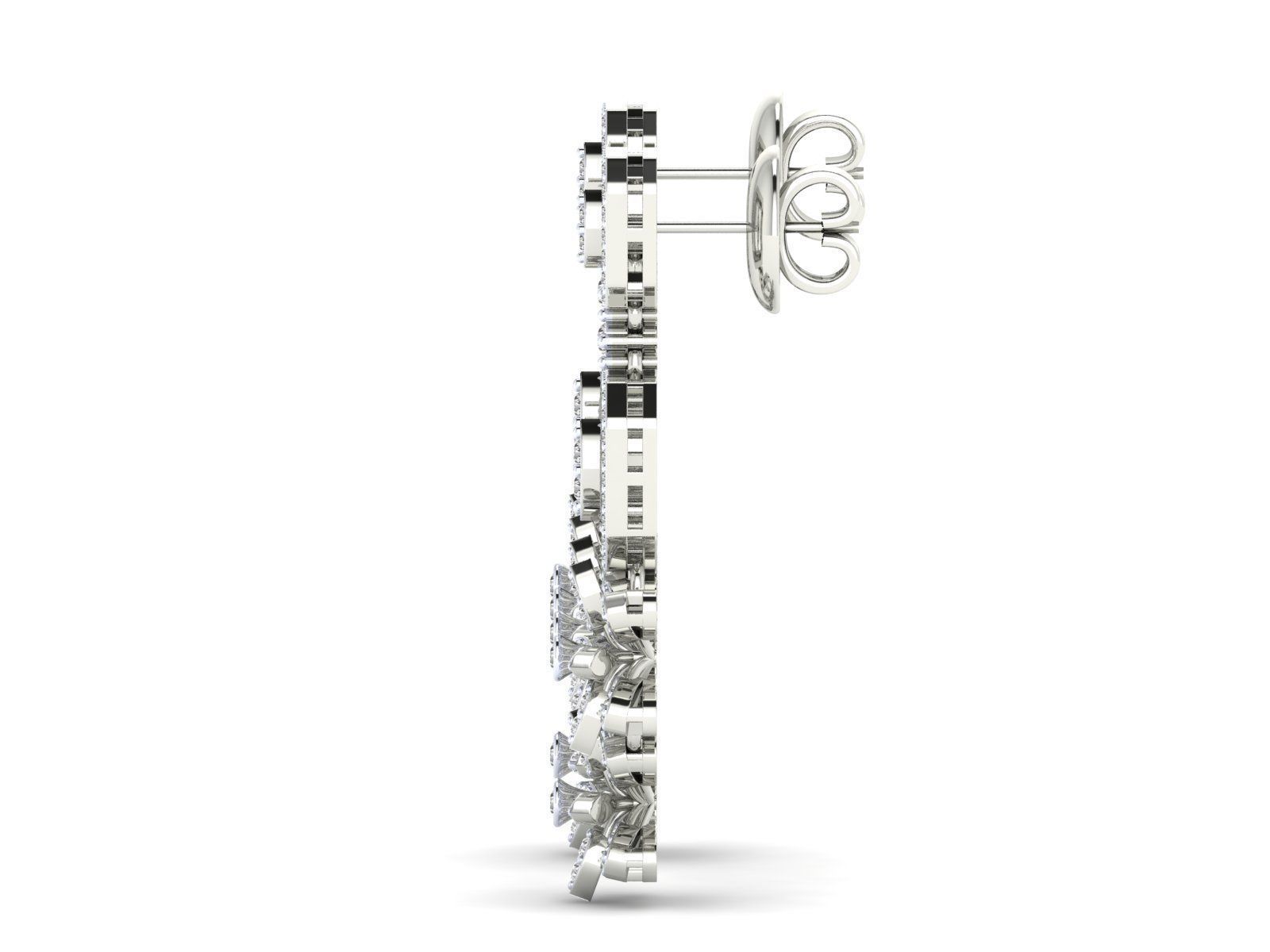 Women Earrings 3dm stl render detail 3D print model_10