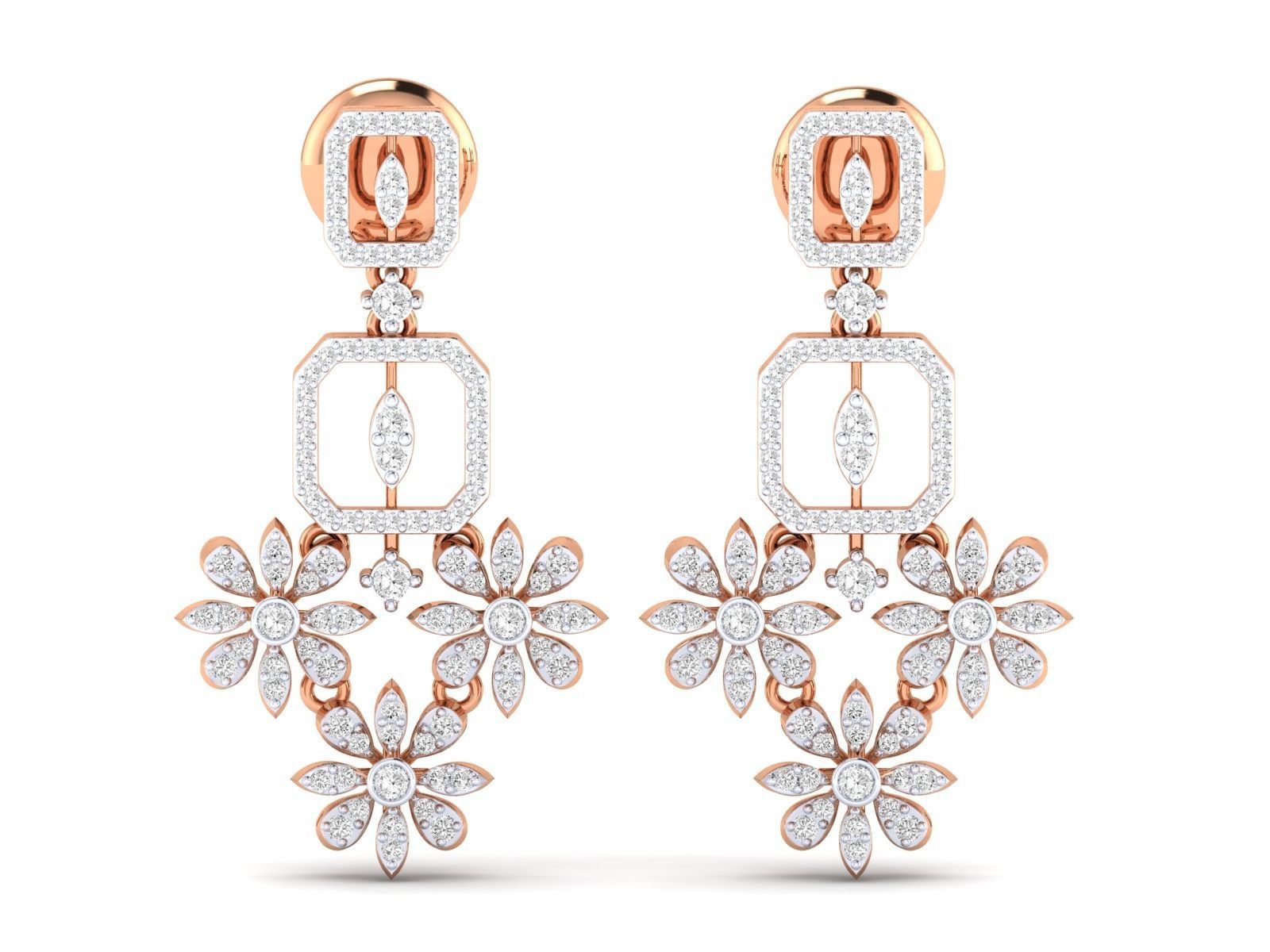 Women Earrings 3dm stl render detail 3D print model_3