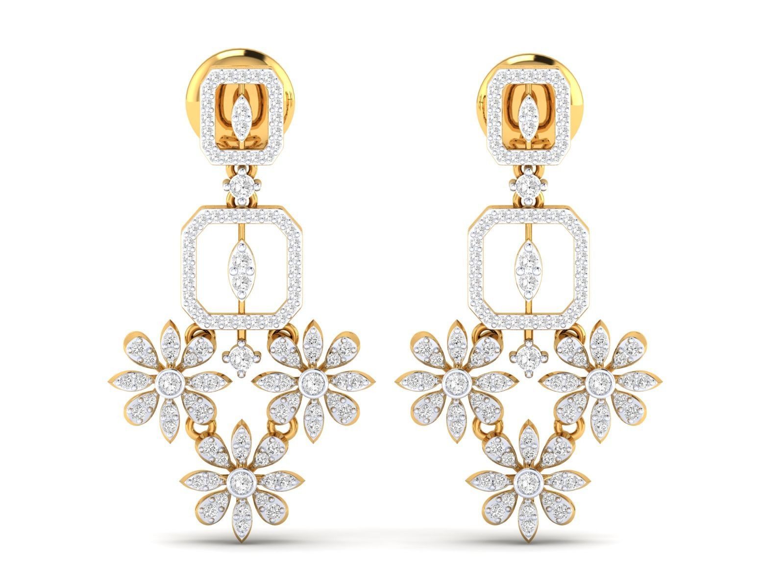 Women Earrings 3dm stl render detail 3D print model_15