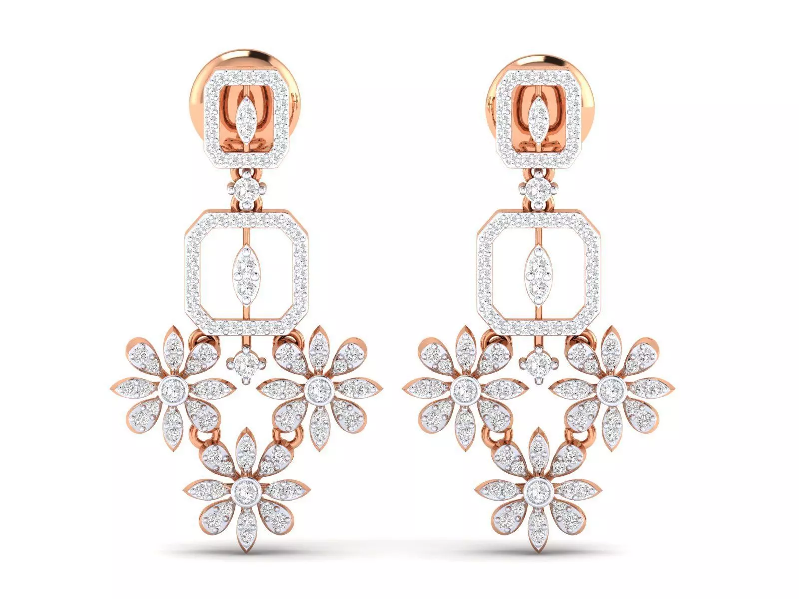 Women Earrings 3dm stl render detail 3D print model_0