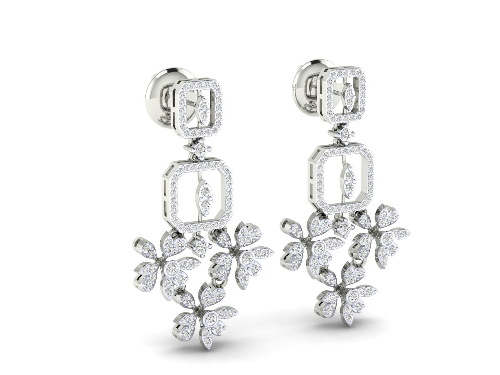 Women Earrings 3dm stl render detail 3D print model_7