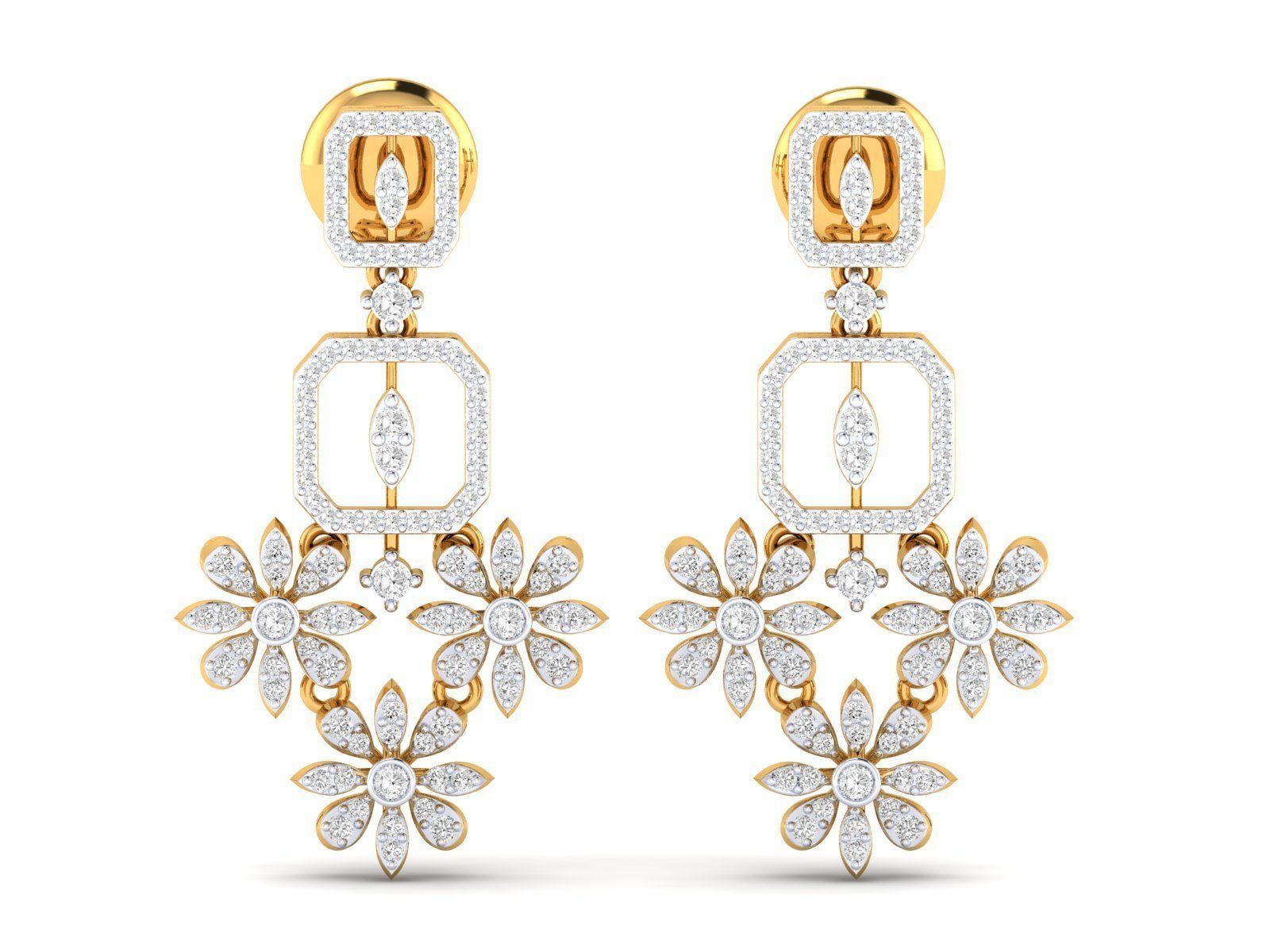 Women Earrings 3dm stl render detail 3D print model_14