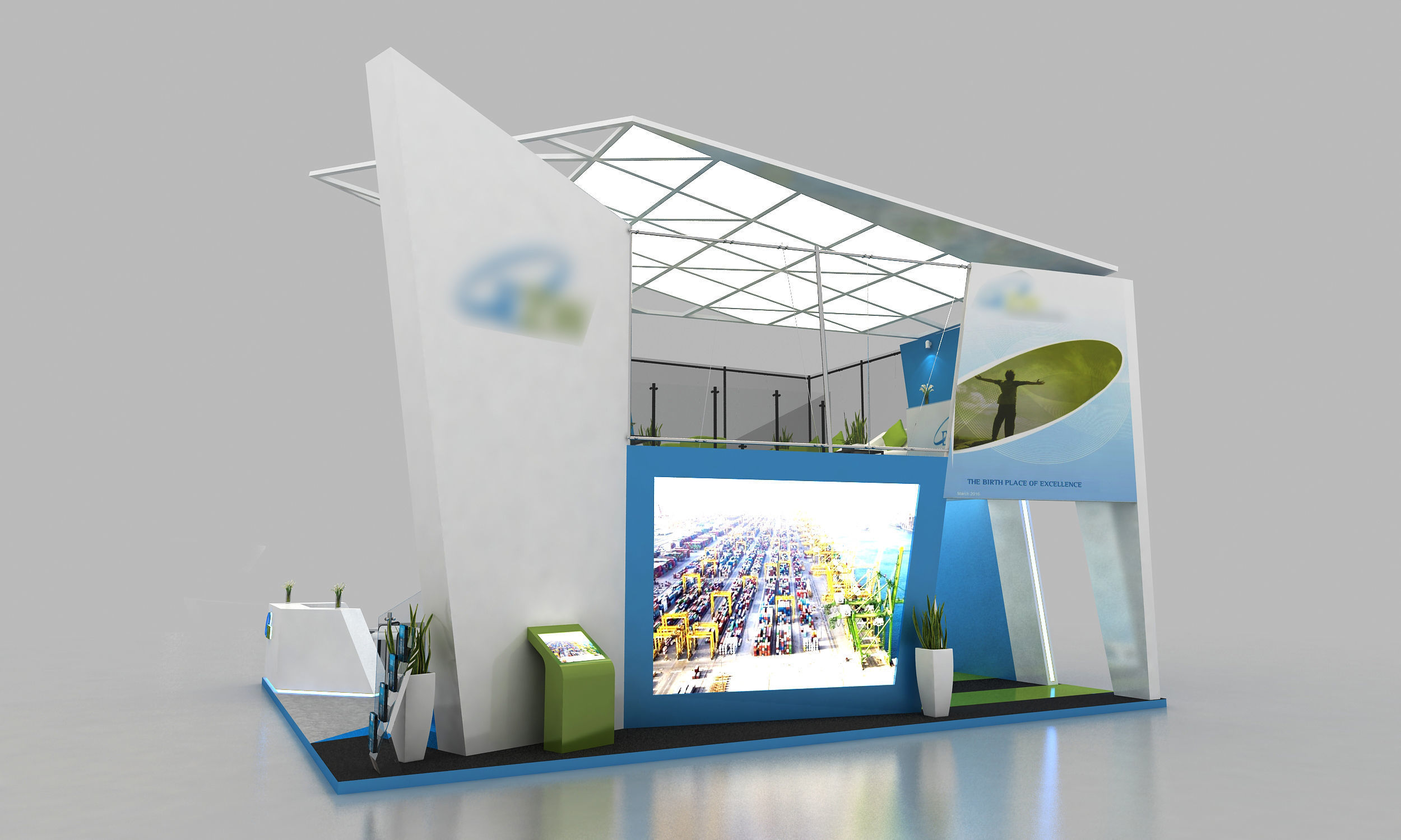 Double Decker Exhibition Stand 3D model_3