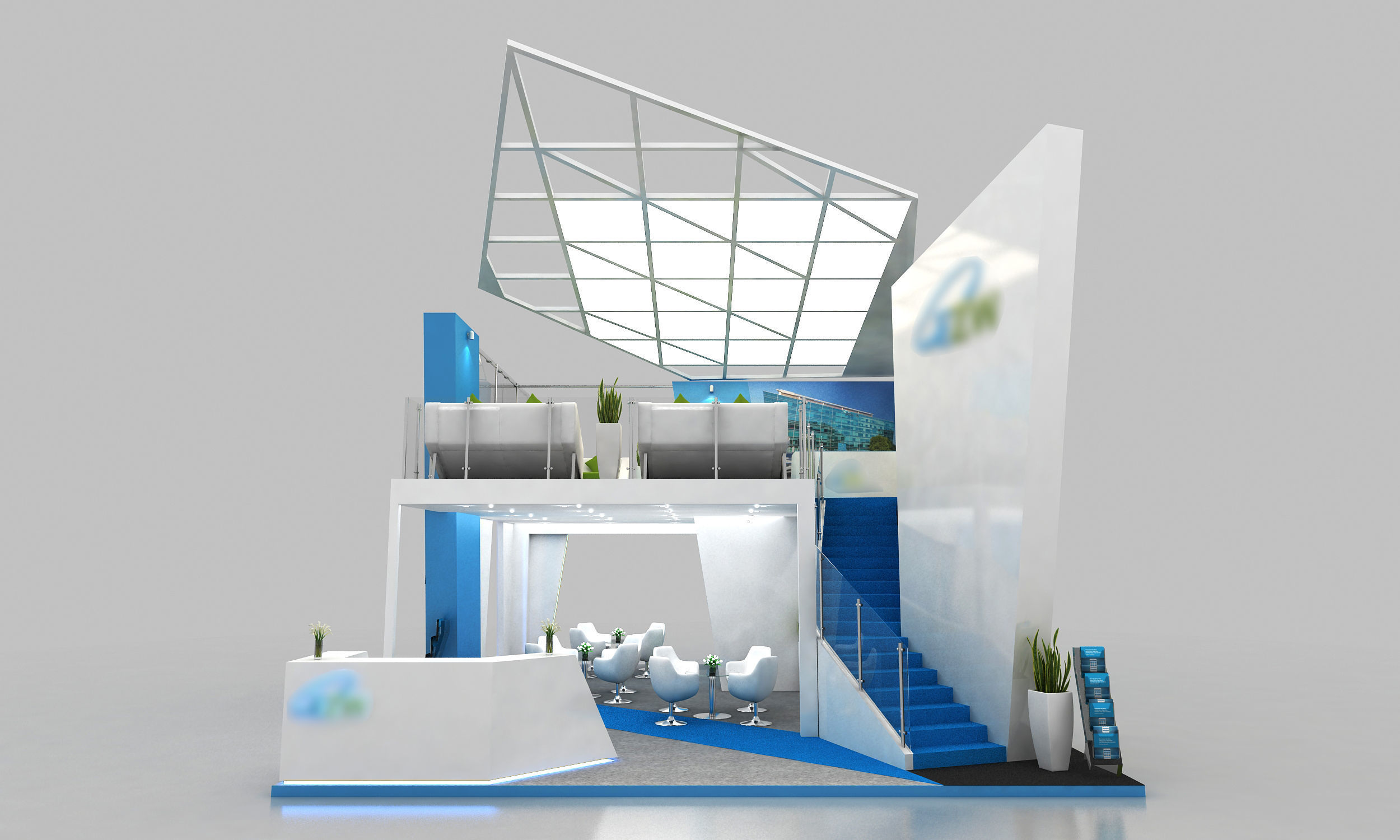 Double Decker Exhibition Stand 3D model_2