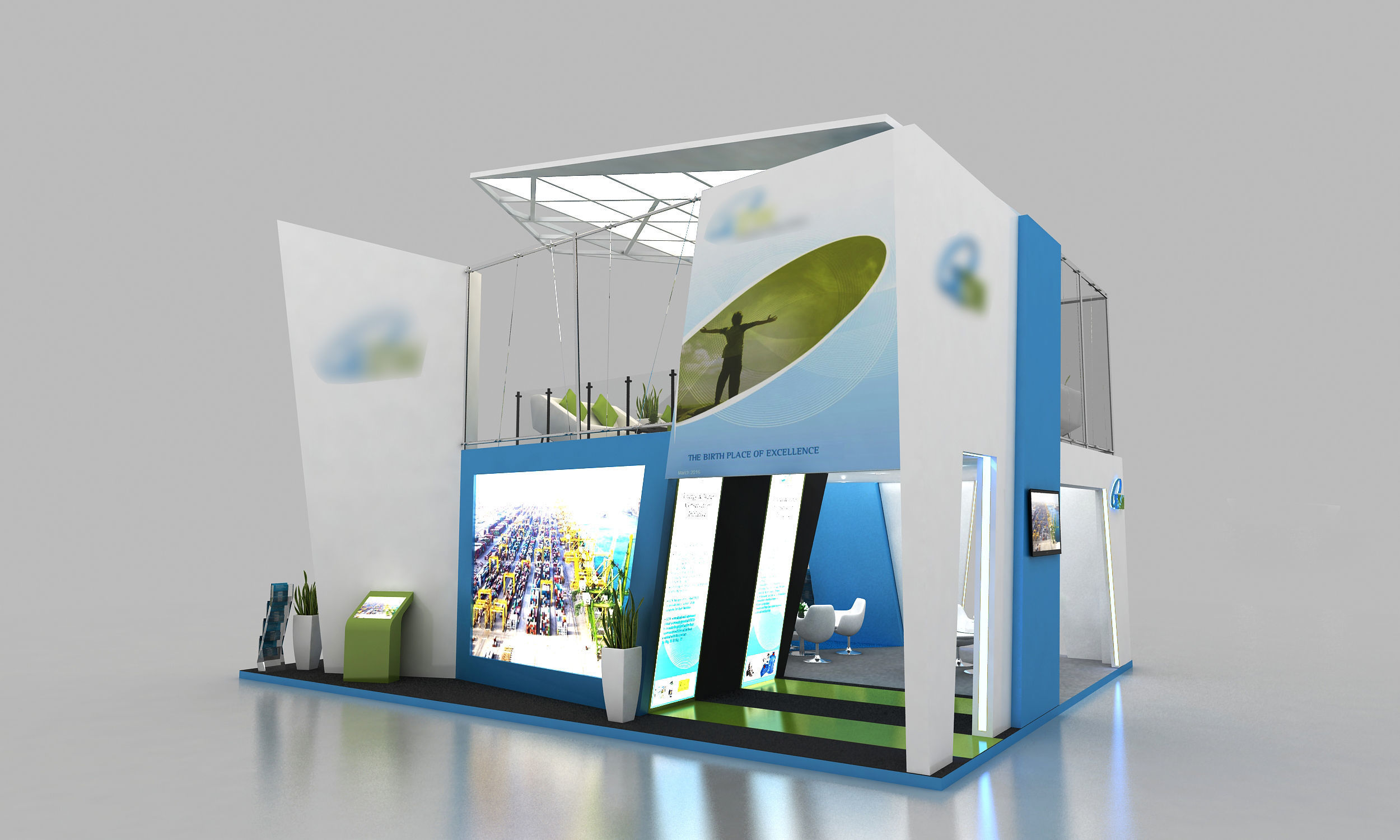 Double Decker Exhibition Stand 3D model_4