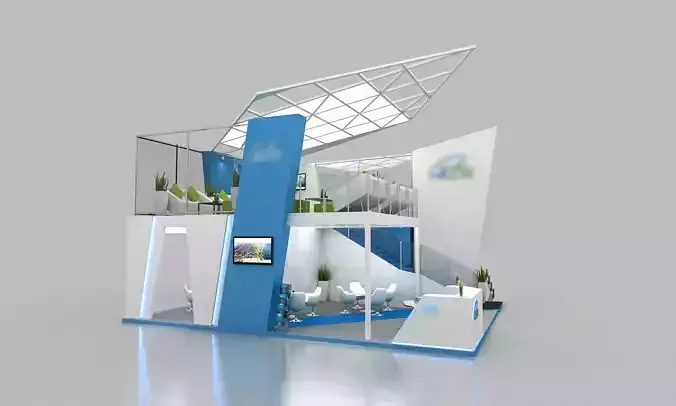 Double Decker Exhibition Stand 3D model
