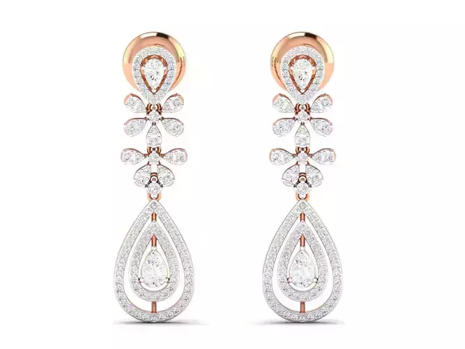 Women Earrings 3dm stl render detail 