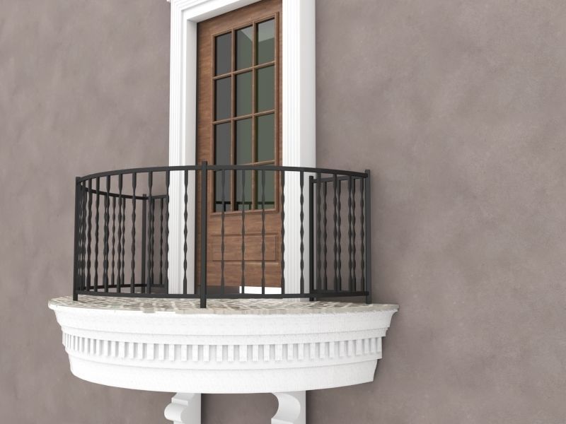 Balcony Door 3 3D model_3