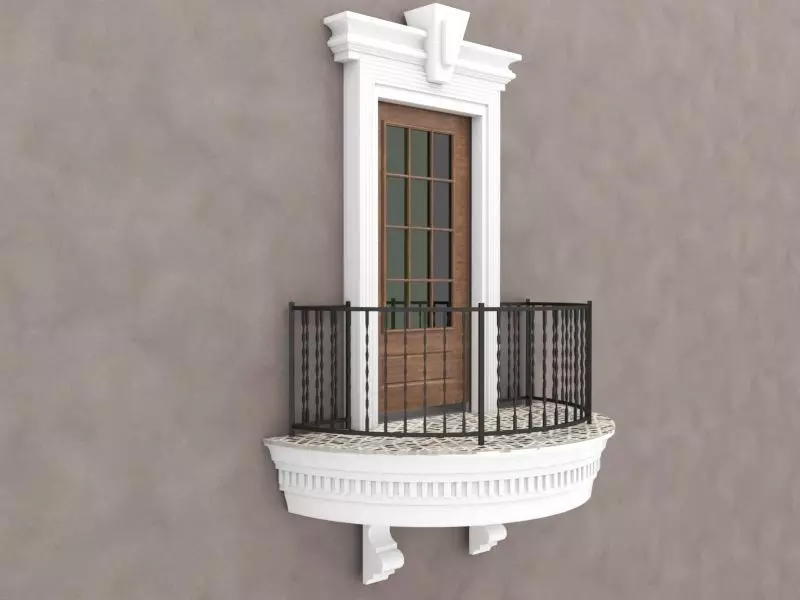 Balcony Door 3 3D model_0