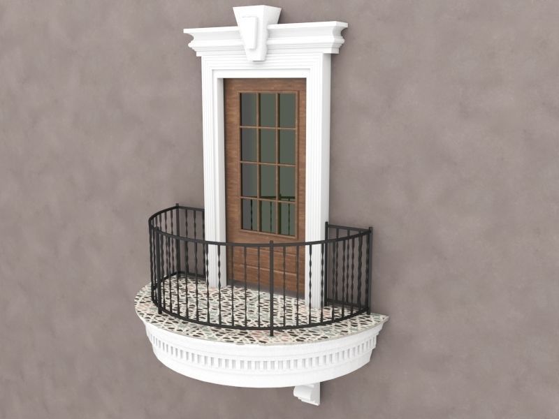 Balcony Door 3 3D model_4