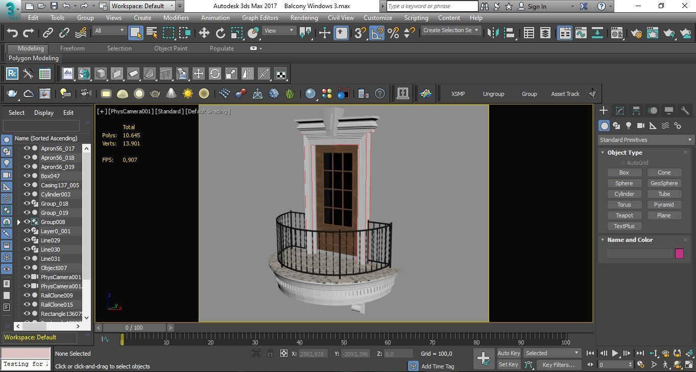 Balcony Door 3 3D model_7