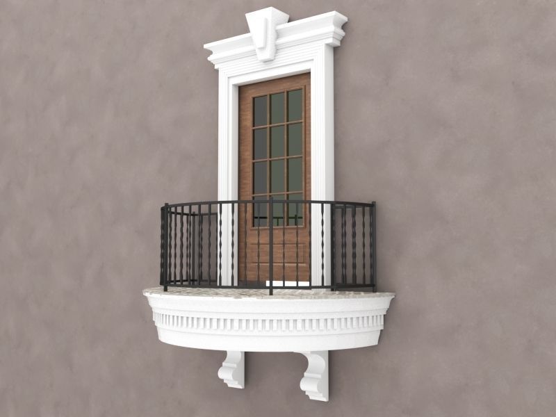 Balcony Door 3 3D model_2