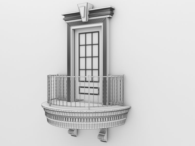 Balcony Door 3 3D model_5