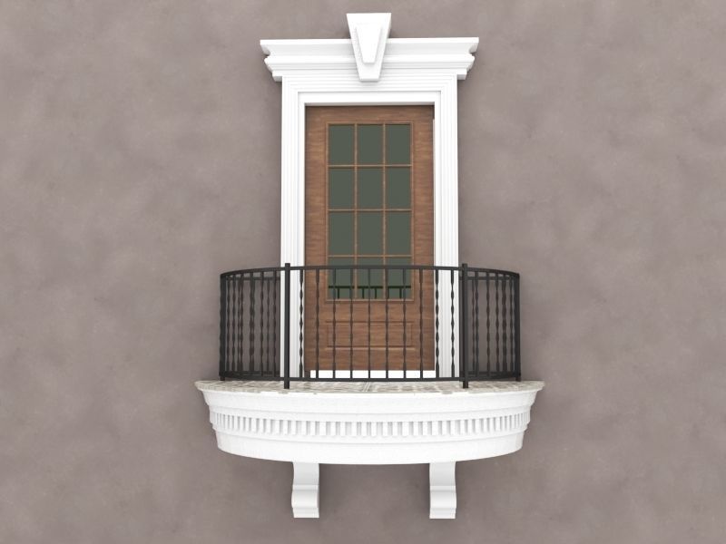 Balcony Door 3 3D model_1
