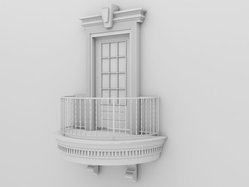 Balcony Door 3 3D model_6
