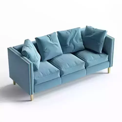 Marta 3 sofa with gold legs 3D model