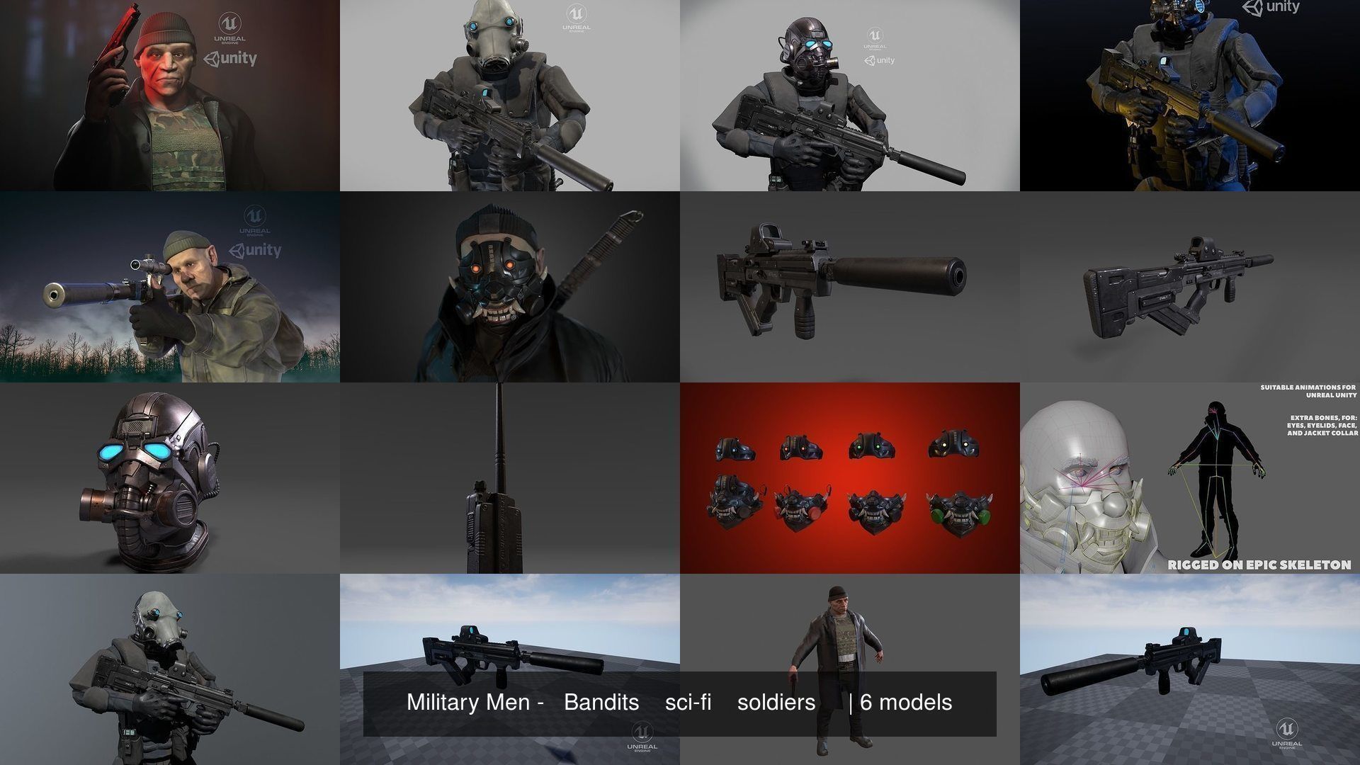 Military Men -   Bandits    sci-fi    soldiers     3D Model Collection_1