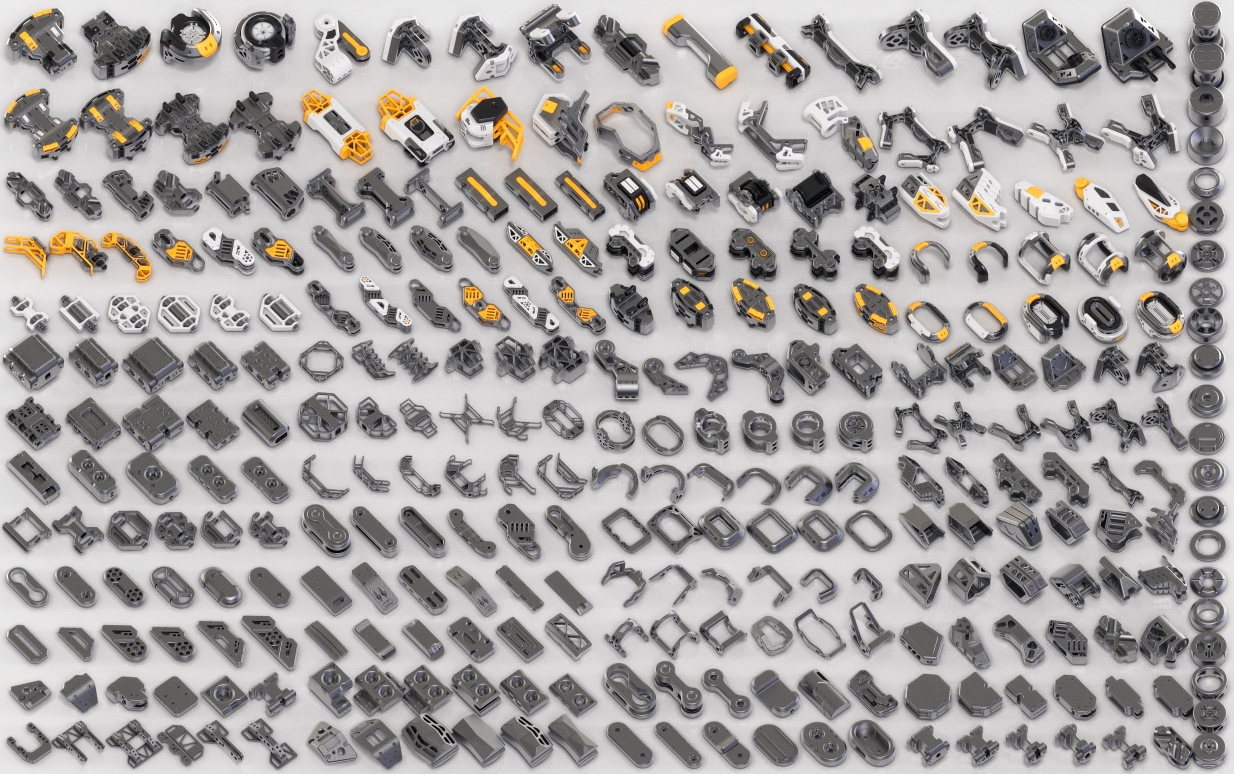 Hard Surface Sci-Fi Kitbash 350 DETAILS 3D model_1