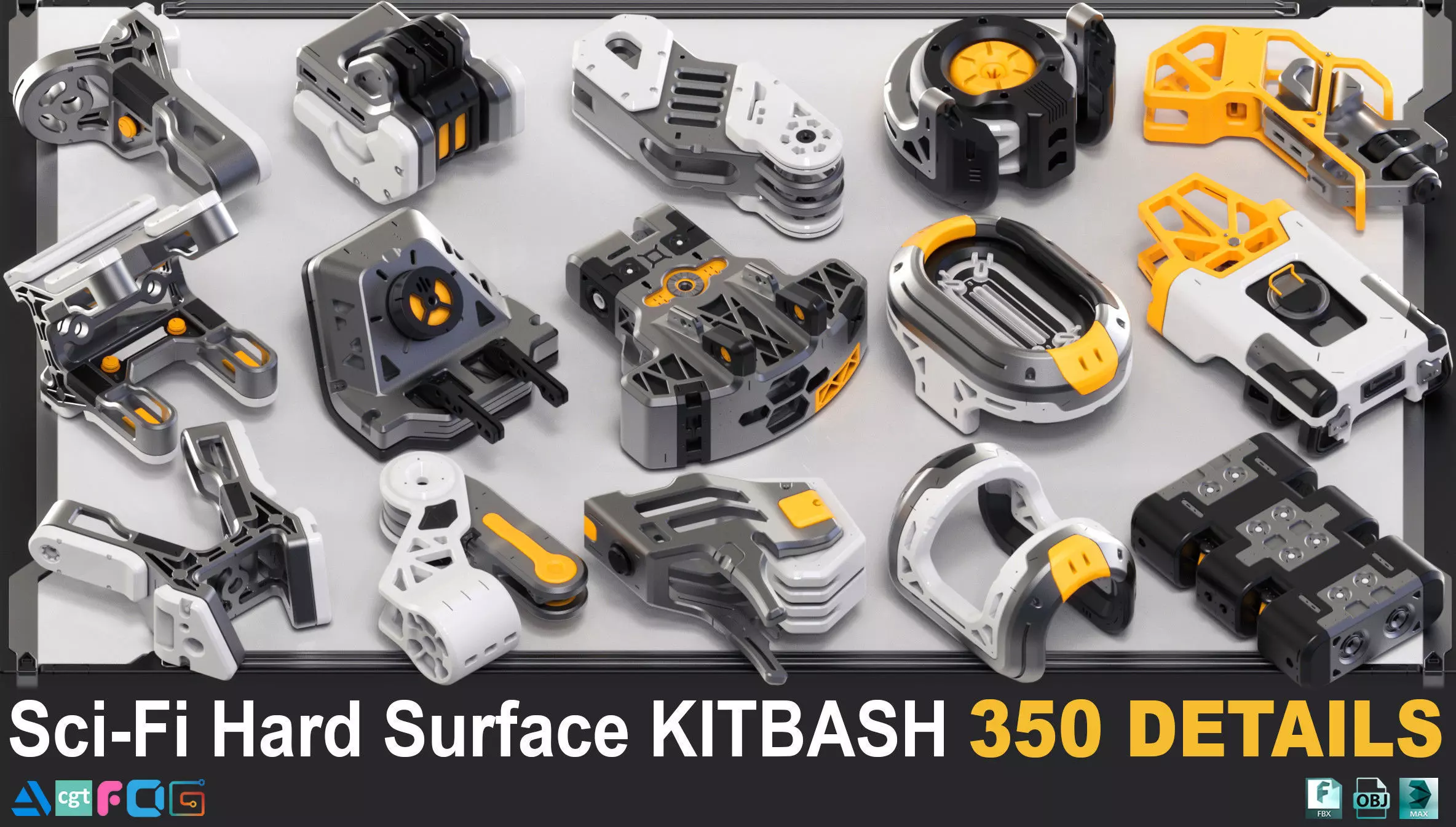 Hard Surface Sci-Fi Kitbash 350 DETAILS 3D model_0