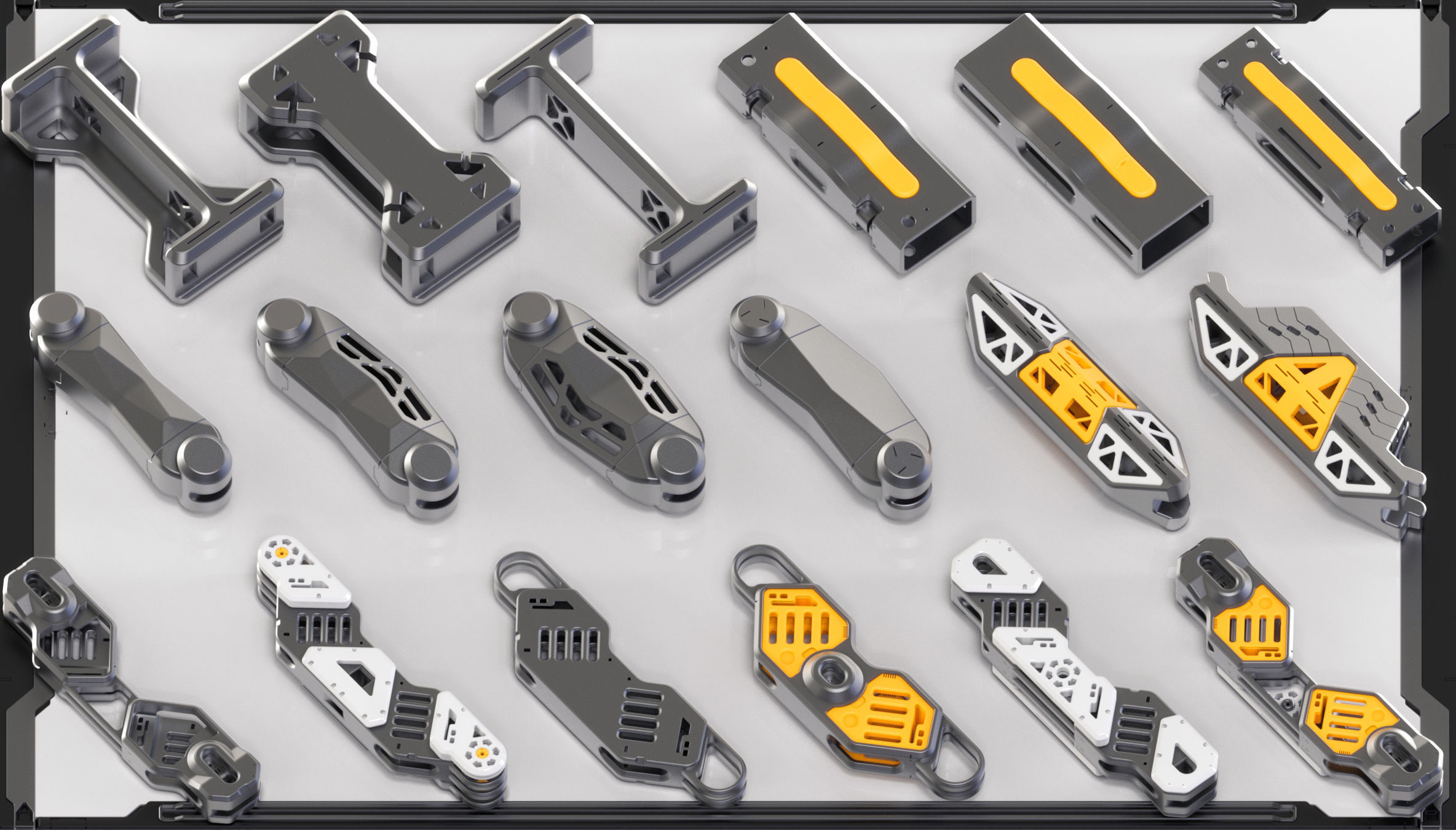 Hard Surface Sci-Fi Kitbash 350 DETAILS 3D model_7