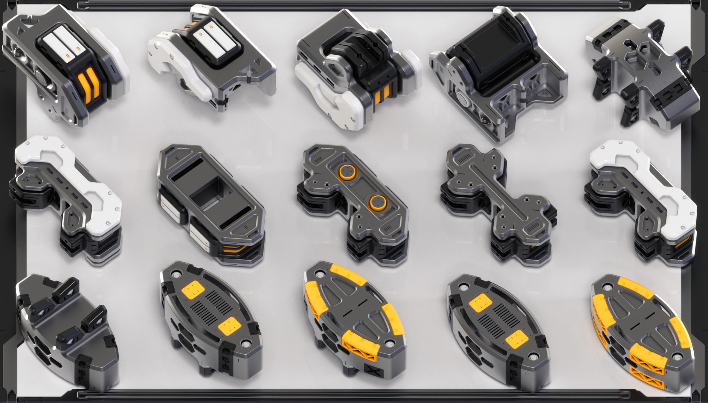 Hard Surface Sci-Fi Kitbash 350 DETAILS 3D model_8