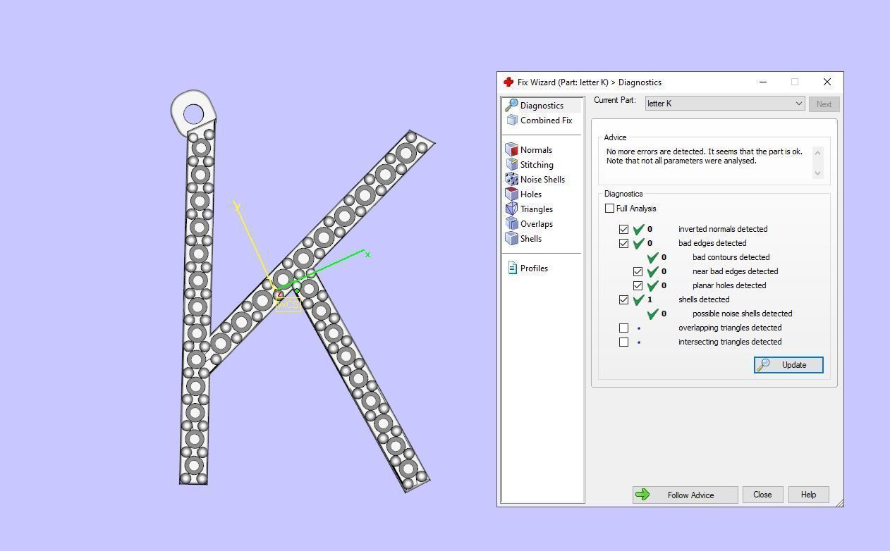 Letter K necklace with diamonds 3D print model_13