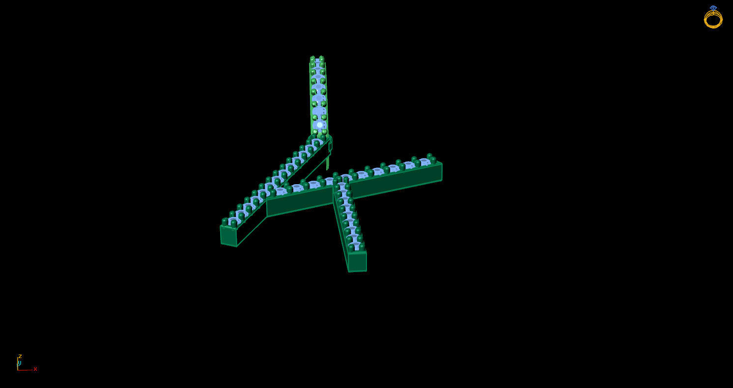 Letter K necklace with diamonds 3D print model_6