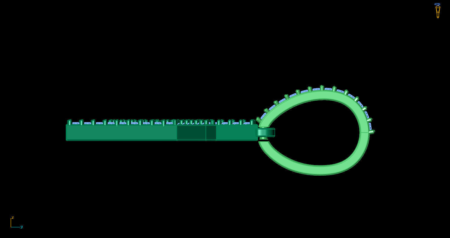 Letter K necklace with diamonds 3D print model_4