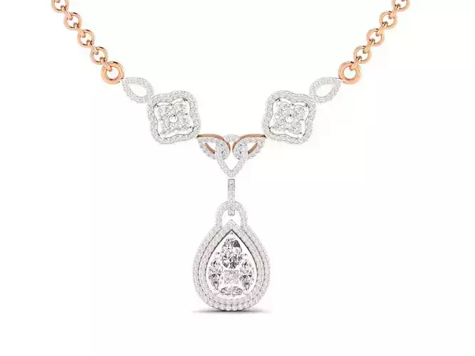 Women necklace 3dm stl render detail 