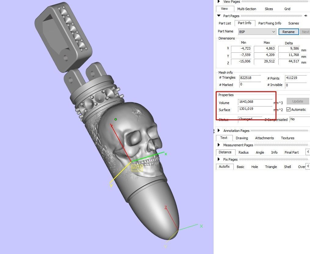 Pendant bullet skull black diamonds 3D print model_16