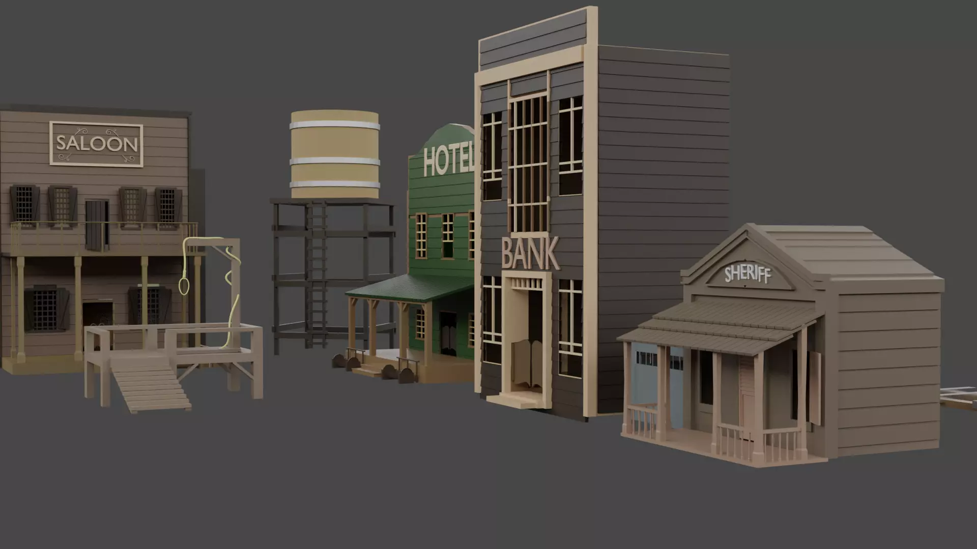 Wild West Town 3D model