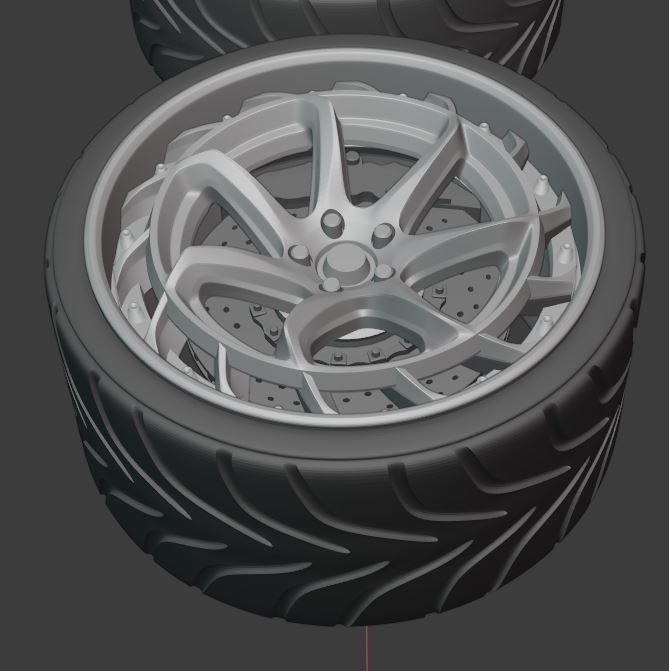 LZR WHEEL SET FRONT AND REAR 3 OFFSETS for diecast 3D print model_9