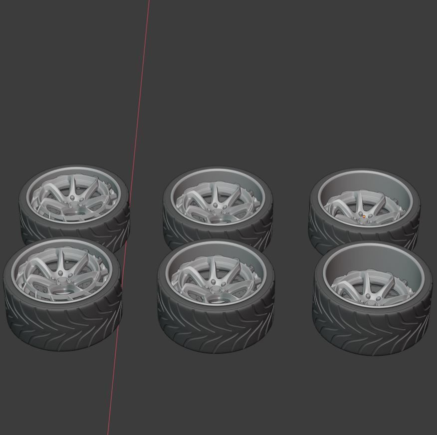 LZR WHEEL SET FRONT AND REAR 3 OFFSETS for diecast 3D print model_8