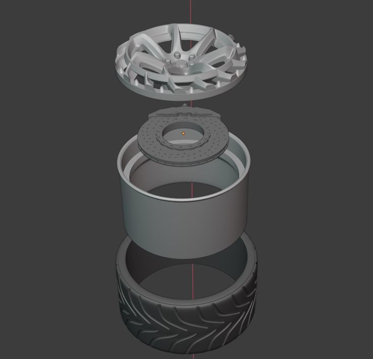 LZR WHEEL SET FRONT AND REAR 3 OFFSETS for diecast 3D print model_7