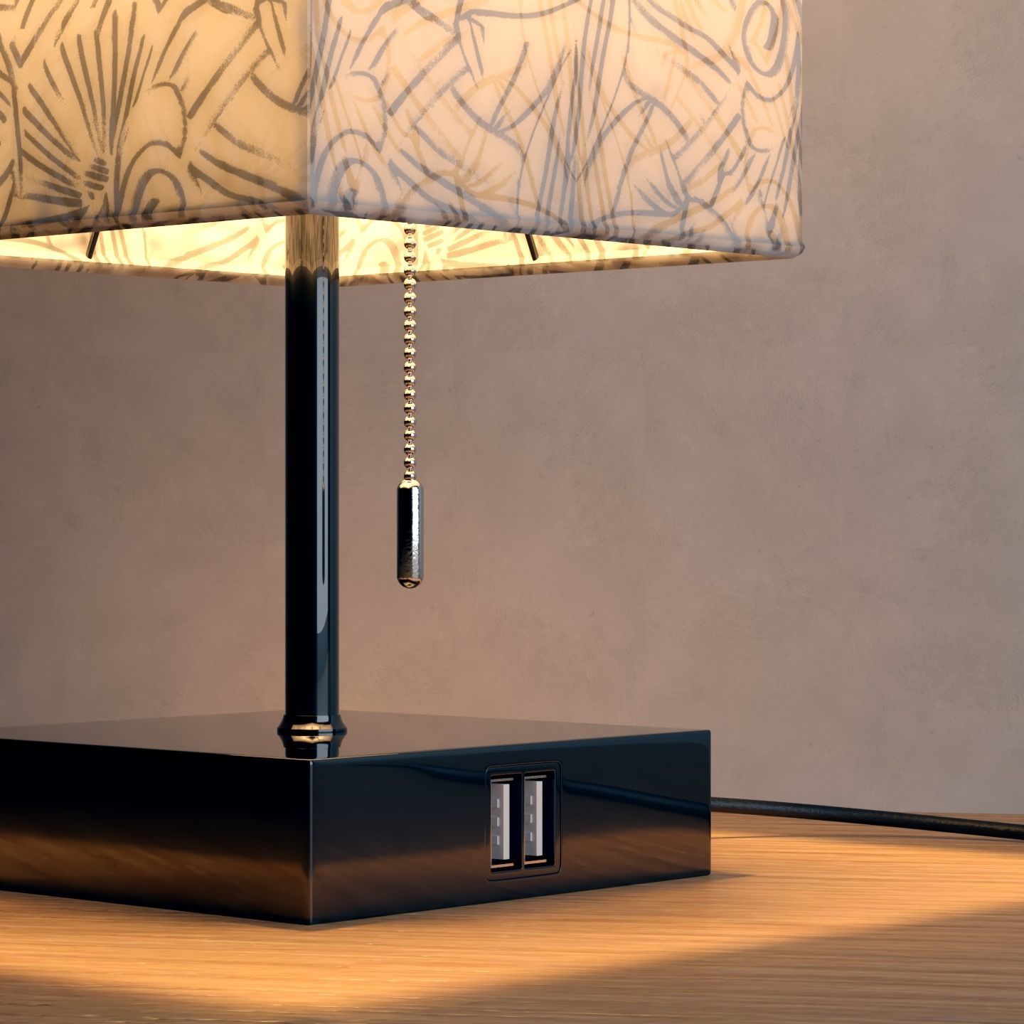 3D model Bedside Table Lamp 3D model_2