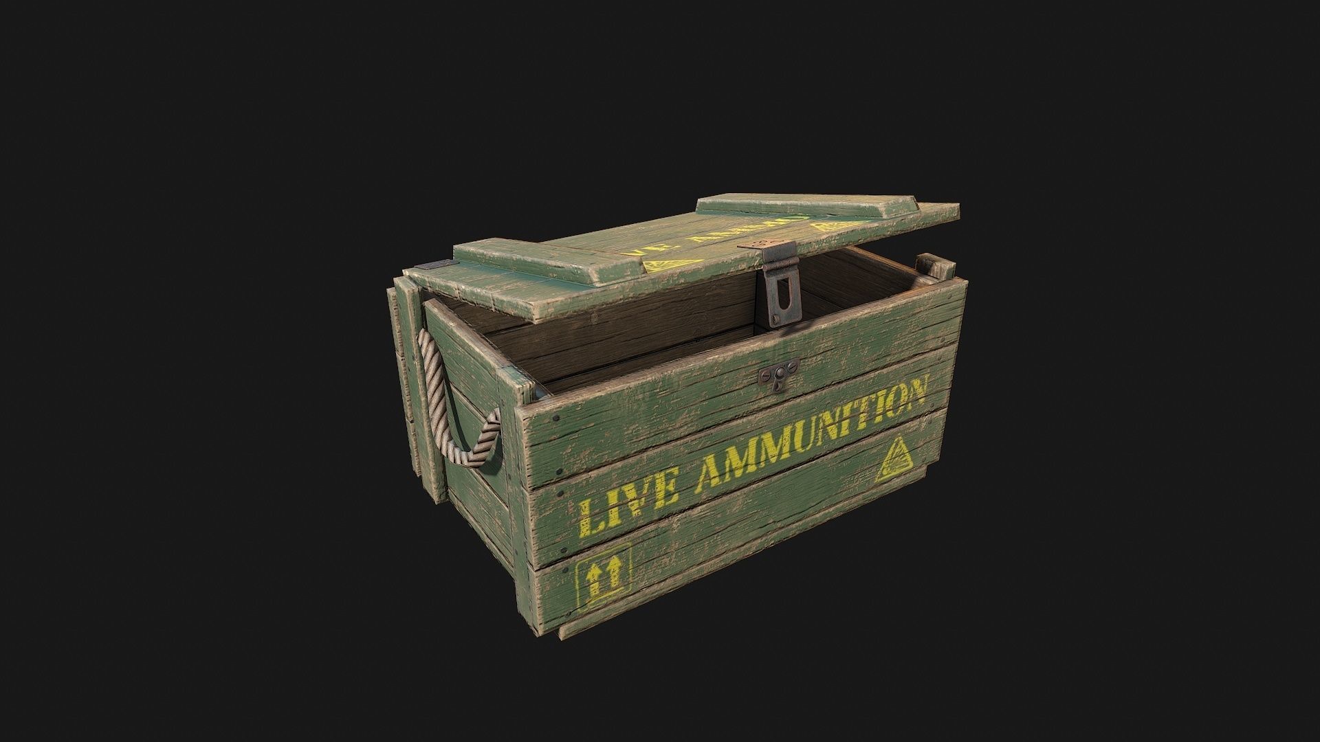 Low Poly PBR Wooden Military Crate Collection _14