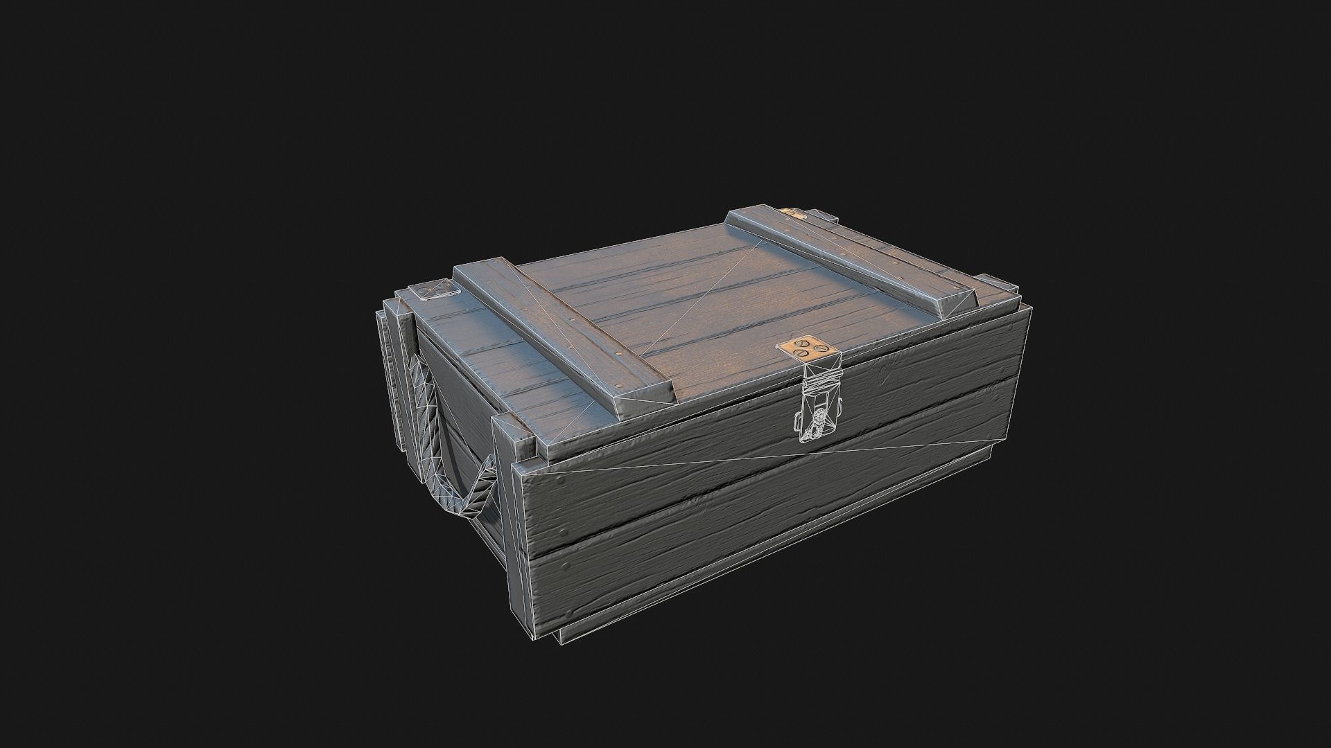 Low Poly PBR Wooden Military Crate Collection _8