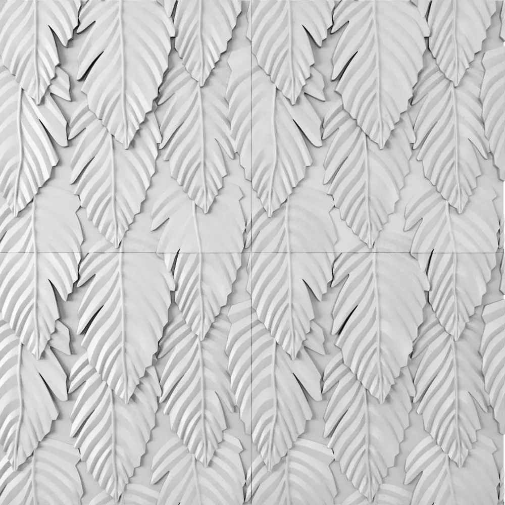 3d panel ceramic leaf wall tile 3D model_0