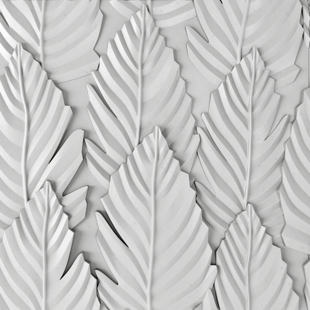 3d panel ceramic leaf wall tile 3D model_3