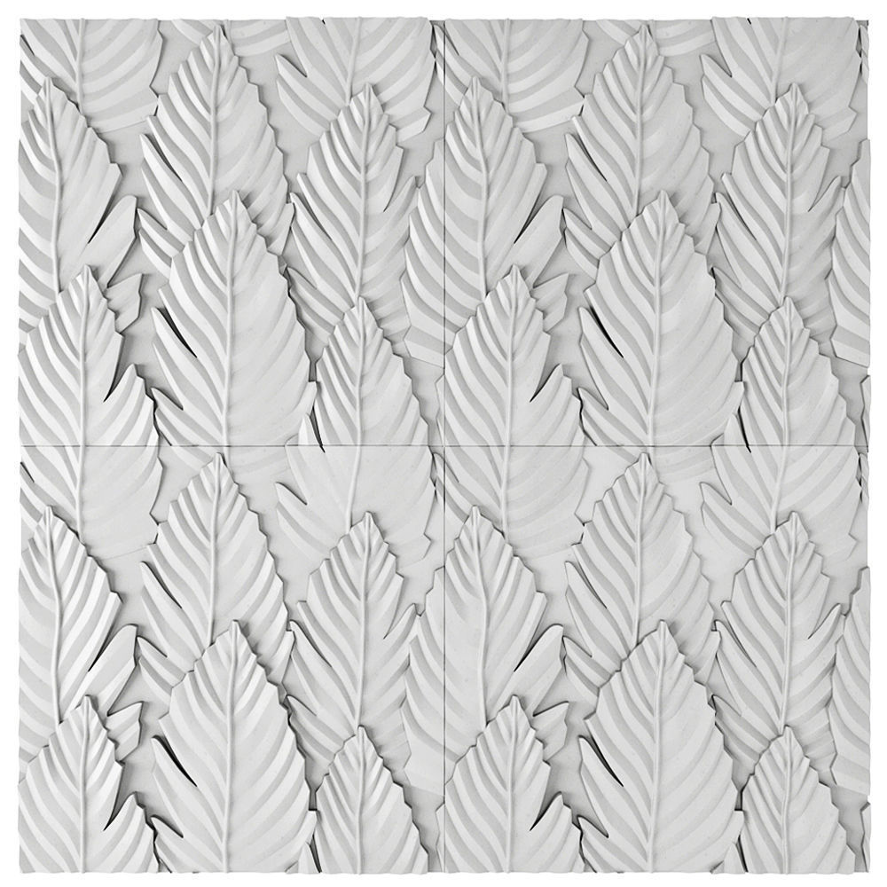 3d panel ceramic leaf wall tile 3D model_6