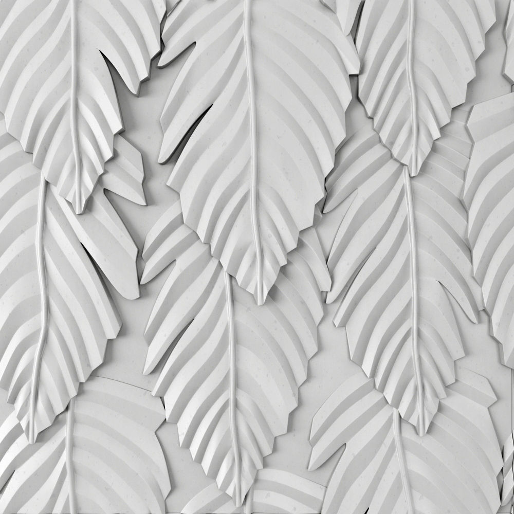 3d panel ceramic leaf wall tile 3D model_1