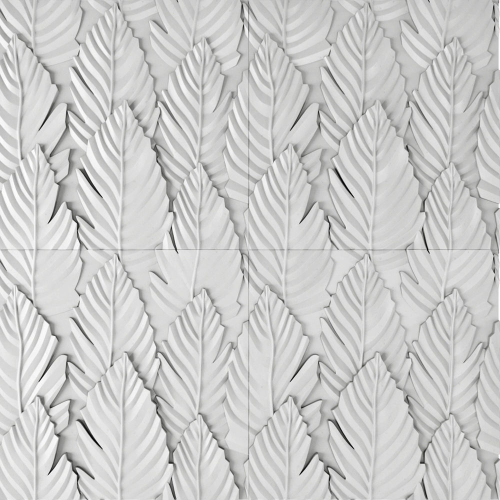 3d panel ceramic leaf wall tile 3D model_2