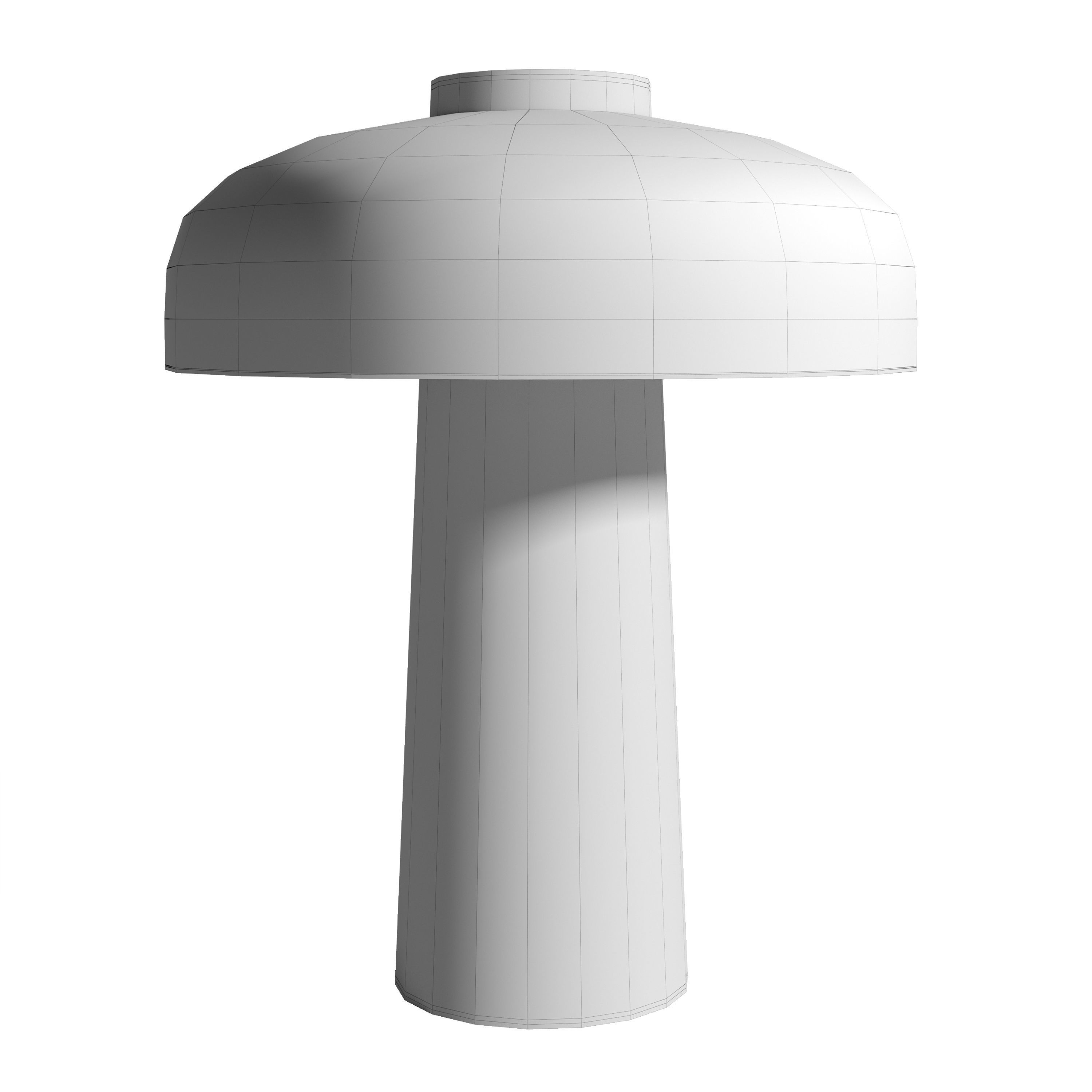 Reverse Table Lamp Travertine Bronze Brass Low-poly 3D model_2