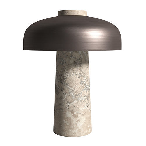 Reverse Table Lamp Travertine Bronze Brass Low-poly 3D model