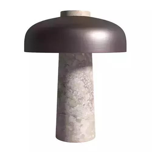 Reverse Table Lamp Travertine Bronze Brass
